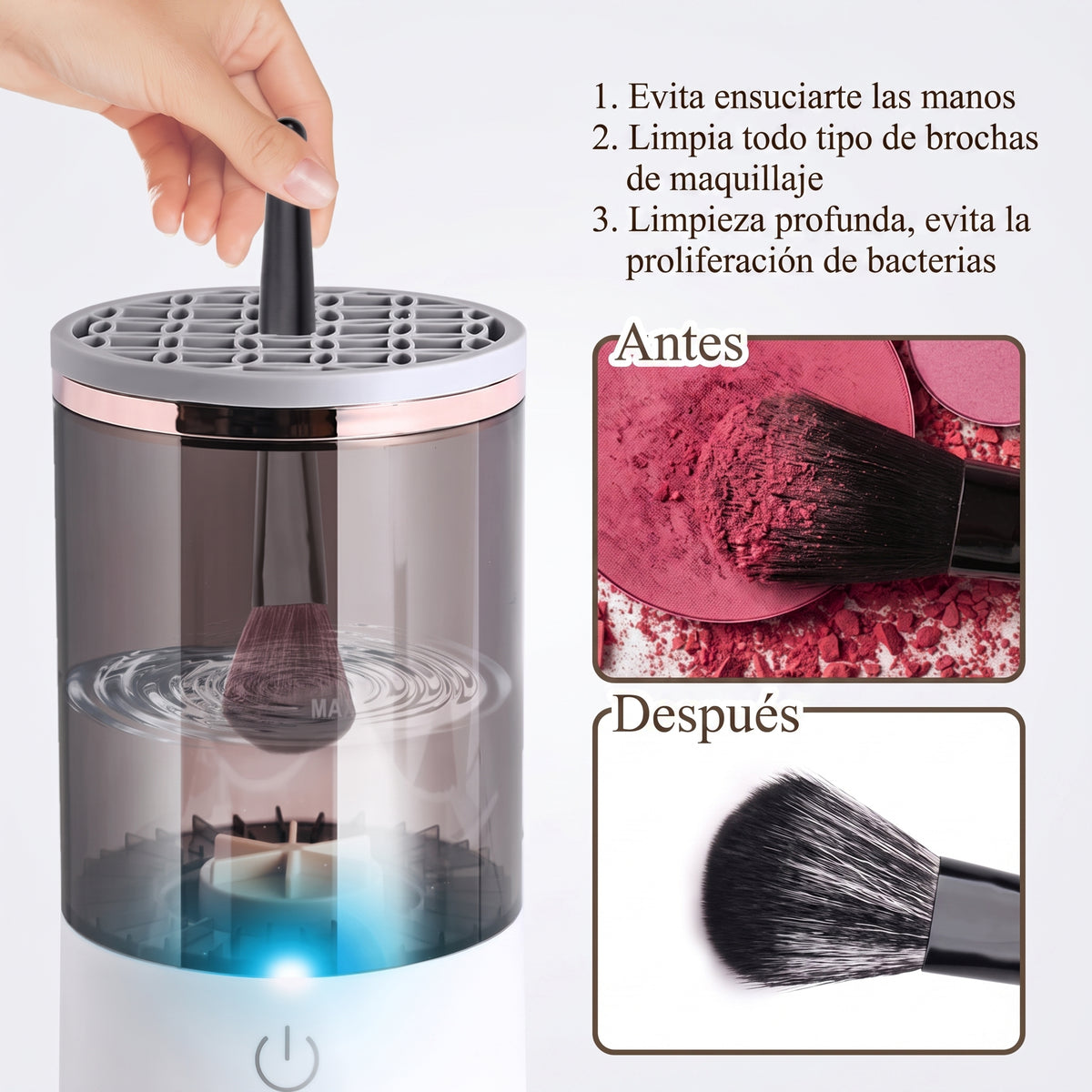 Limpiador Eléctrico de Brochas de Maquillaje Portátil (USB)