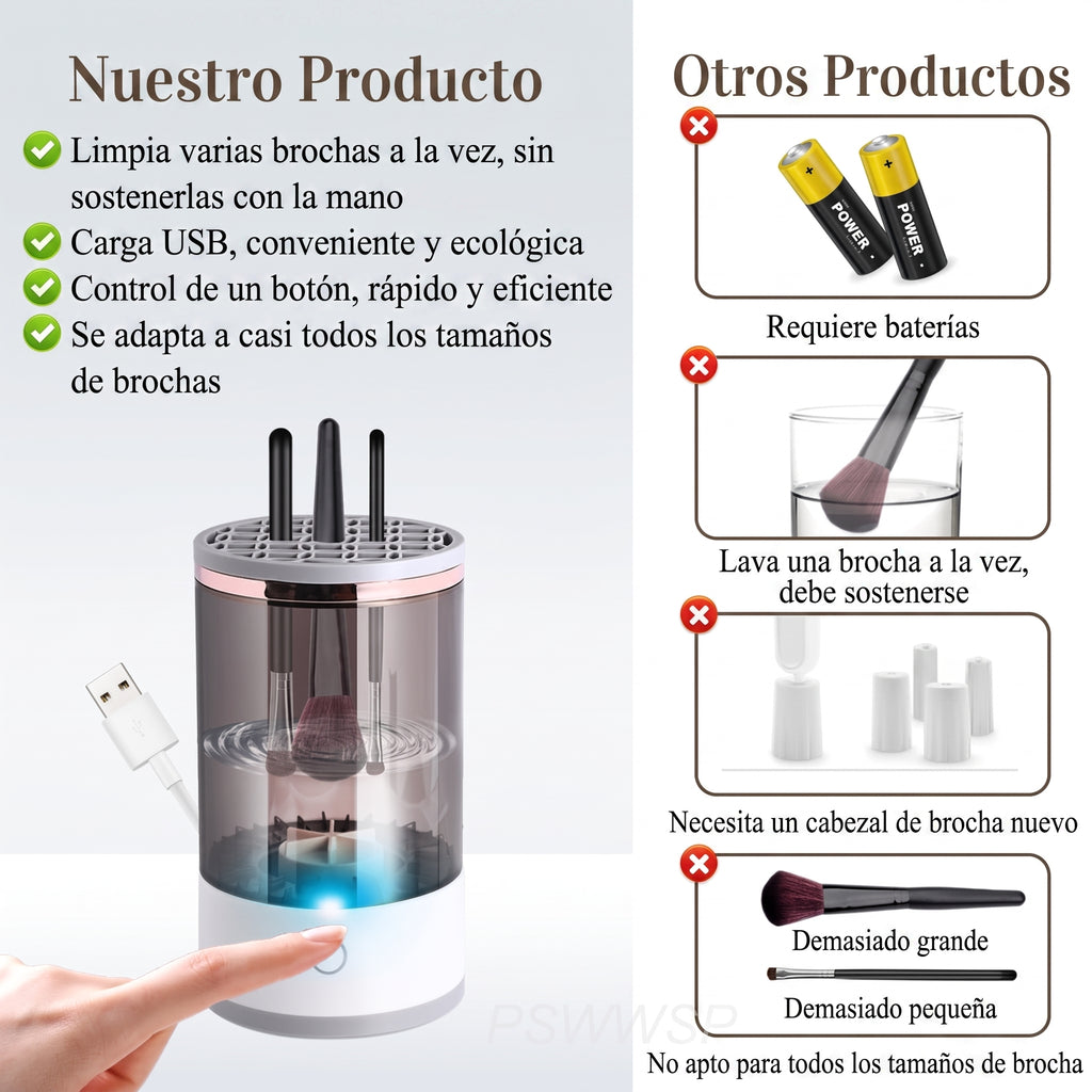Limpiador Eléctrico de Brochas de Maquillaje Portátil (USB)