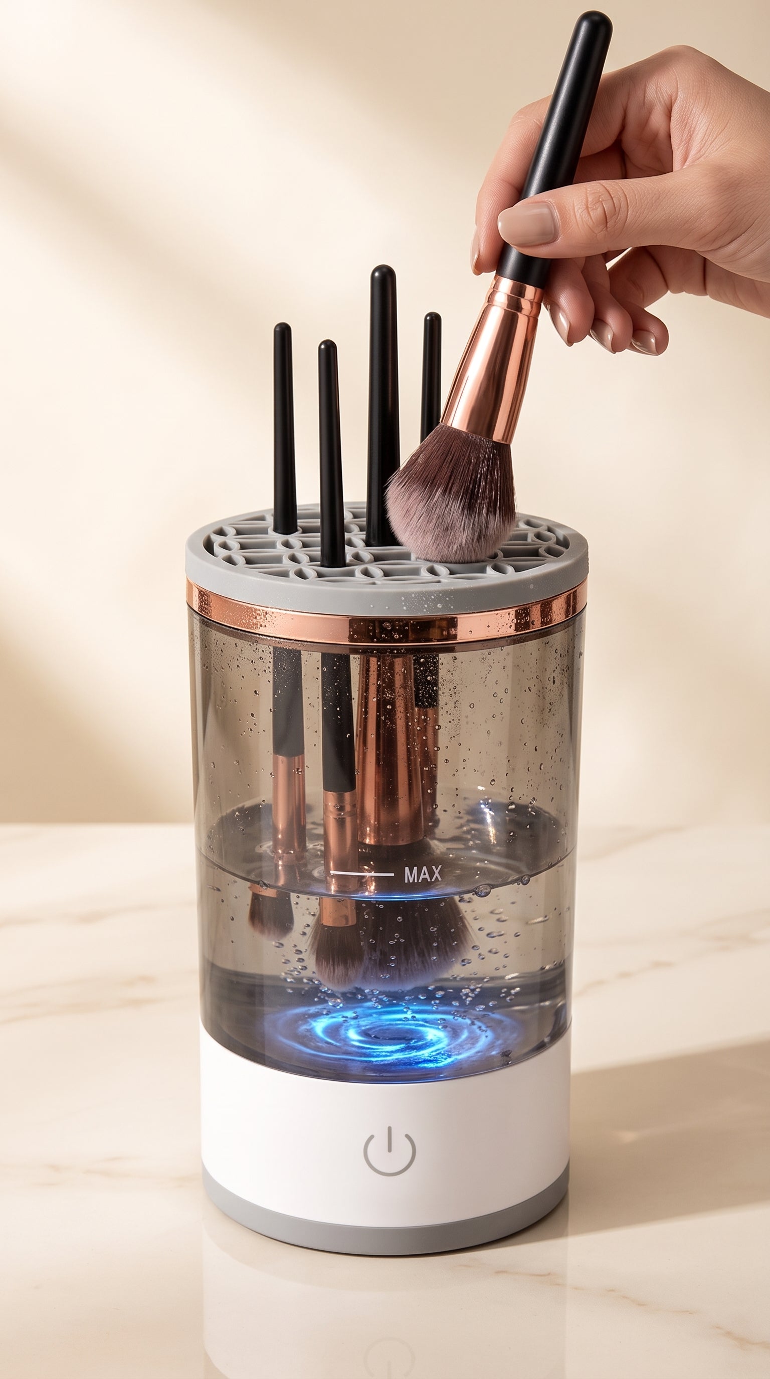 USB Plug Portable Electric Makeup Brush Cleaner with Rubber Makeup Machine Electric USB Quick Cleaner Cleaning Brush Collar Brus